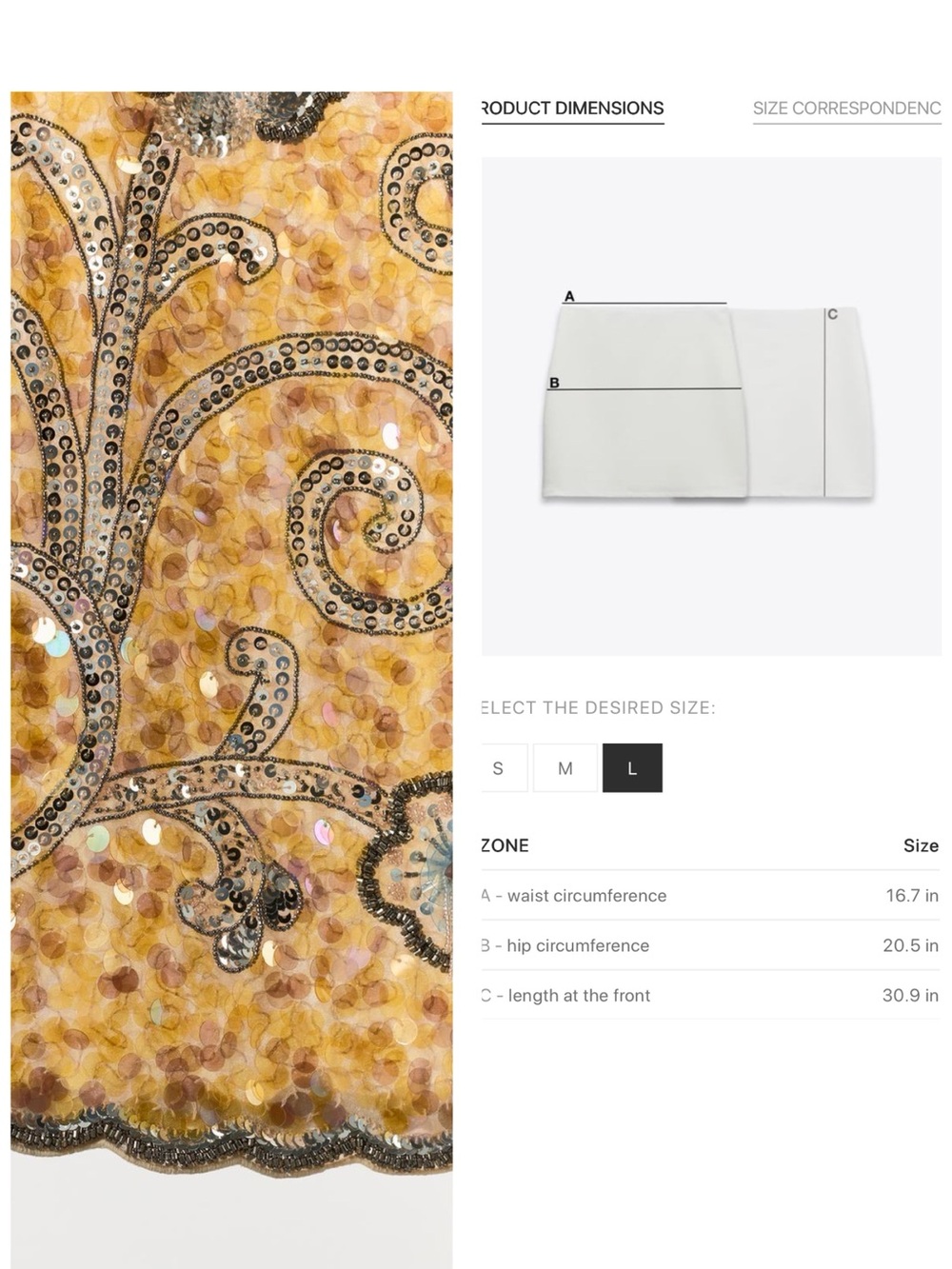 Zara Sequin Bead Embroidered Midi Skirt Yellow Silver Sirencore Fairycore Large - Picture 4 of 16